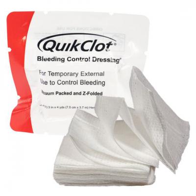 Dressing, Bleeding Control – Quikclot (Z-Fold) 3” x 4yd